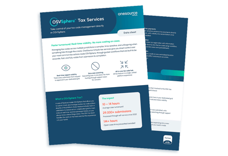 image shows a data sheet about OSVSphere tax services