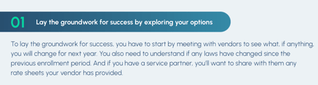 Image of text that says "Lay the groundwork for success by exploring your options"
